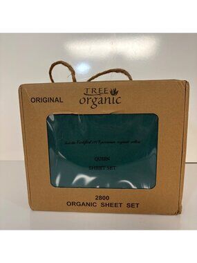 Tree Organic 2800 Thread Count Queen Sheet Set 4 pc Dark Green Organic Cotton